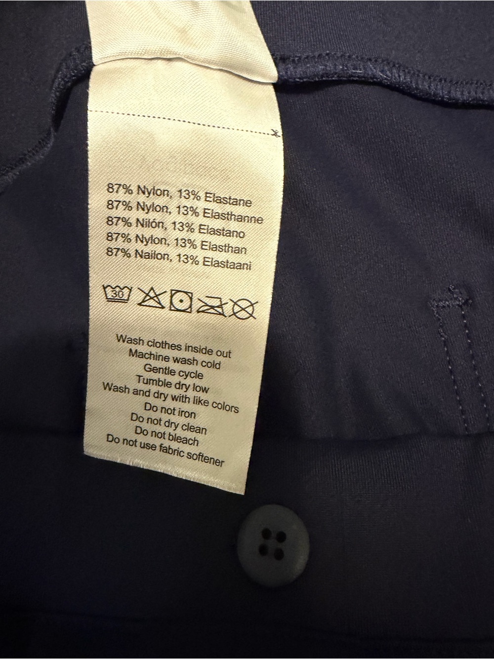 Wide-Leg Navy Performance Pants - Picture 6 of 10